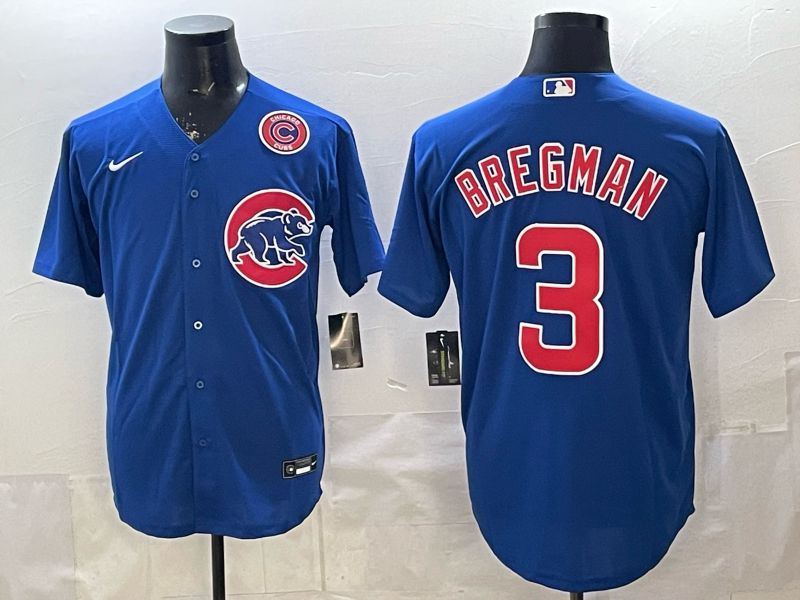 Men 2026 Chicago Cubs #3 Bregman Blue Game Nike MLB Jersey style 008